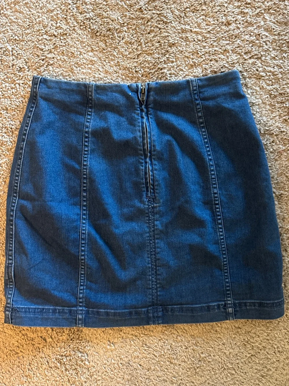 Free People Dark Blue Denim Mini Skirt